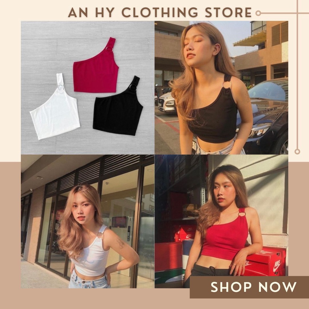 (có bán sỉ,ảnh thật,hoả tốc)🍉ÁO_CROPTOP_LỆCH_VAI_KHOEN🌽