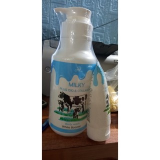 Bộ sữa tắm bò Milky 800ml Thái Lan kèm sữa rửa mặt 120ml