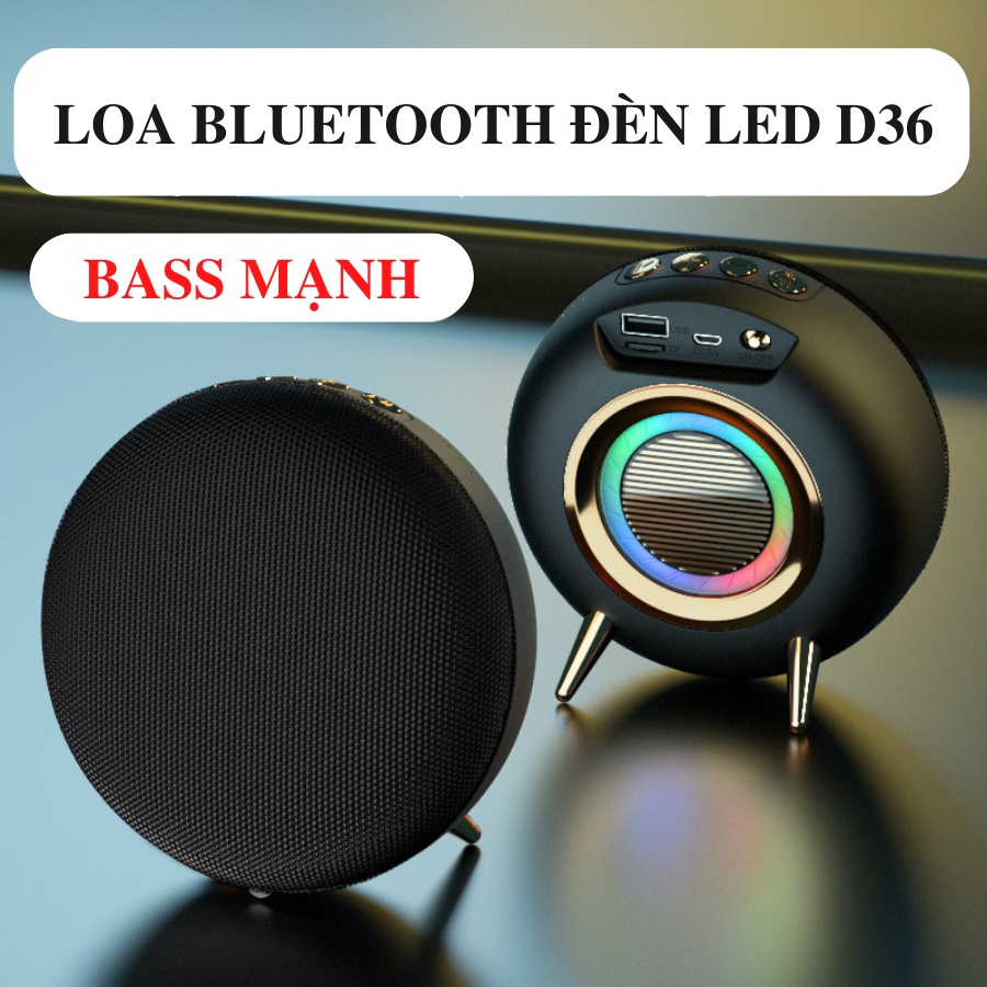 Loa Bluetooth Mini Có Đèn Led Theo Âm Nhạc, Loa Không Dây Bass Mạnh Âm Thanh Sống Động, Pin Cực Khoẻ Thiết Kế Mới