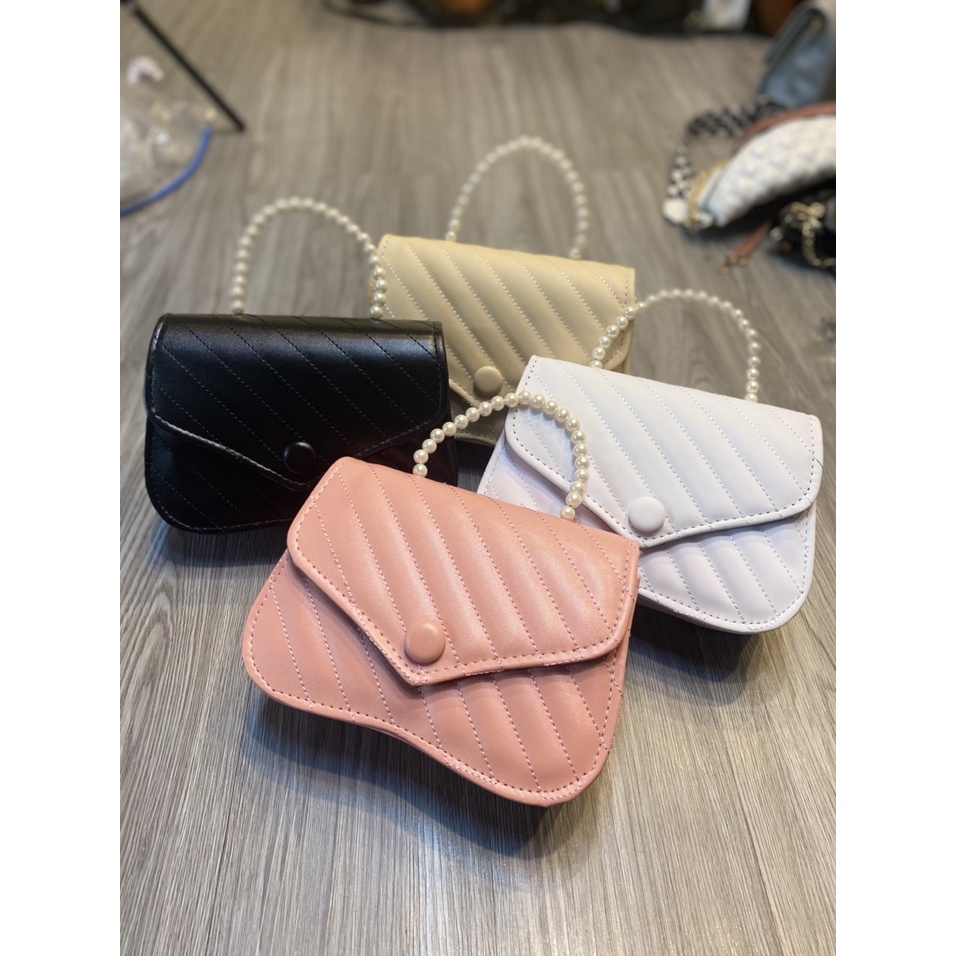Túi xách nữ đeo chéo, đeo vai phối quai ngọc thời trang superbag 395