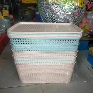 Combo 5 rổ đan việt nhật có nắp đậy (size đại)