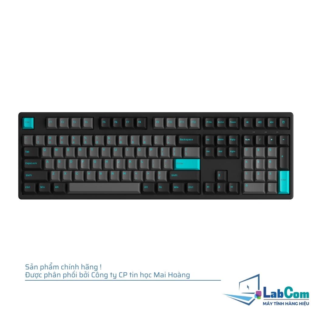 Bàn phím cơ có dây AKKO 3087 | 3108 Plus Black Cyan | Prunnus Lannesiana | Keycap cherry profile | Lót Foam tiêu âm