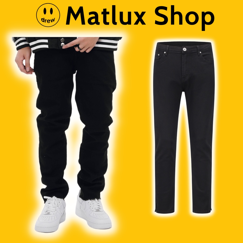 Quần jean nam màu đen co giãn 4 chiều chất bò dáng xuông đứng, Quần baggy nam, jeans, ống suông rộng Hottrend 2022