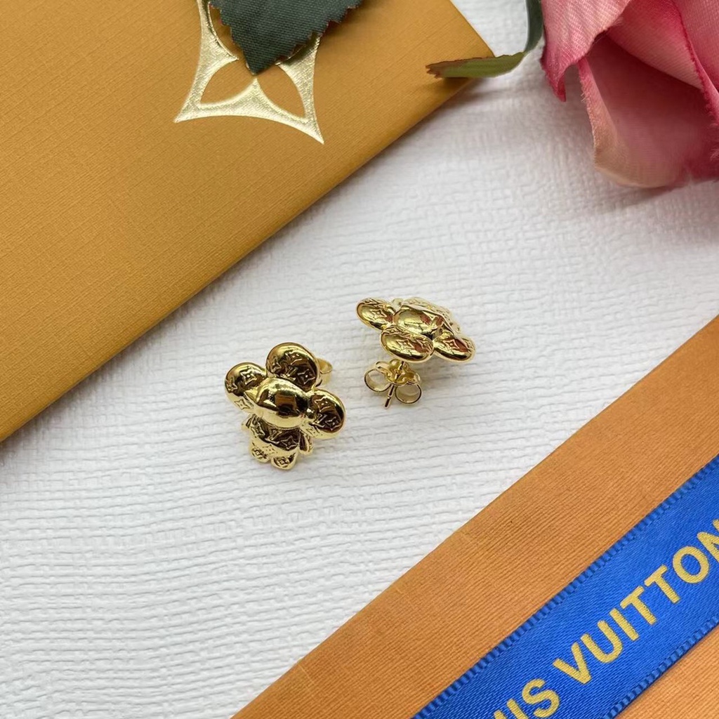 Bông Tai LouisV Hình Hoa Hướng Dương Bằng Thép Không Gỉ Thời Trang Dành Cho Nữ