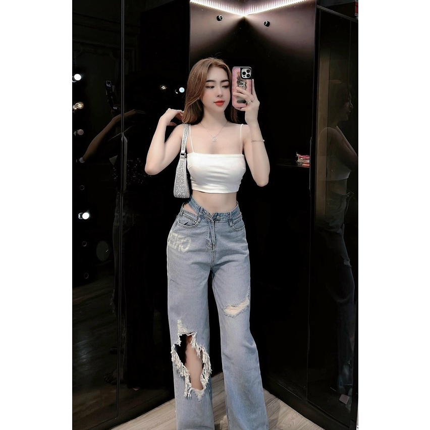 Áo ba lỗ nữ 2 dây trơn kiểu dáng ống ngắn croptop hot
