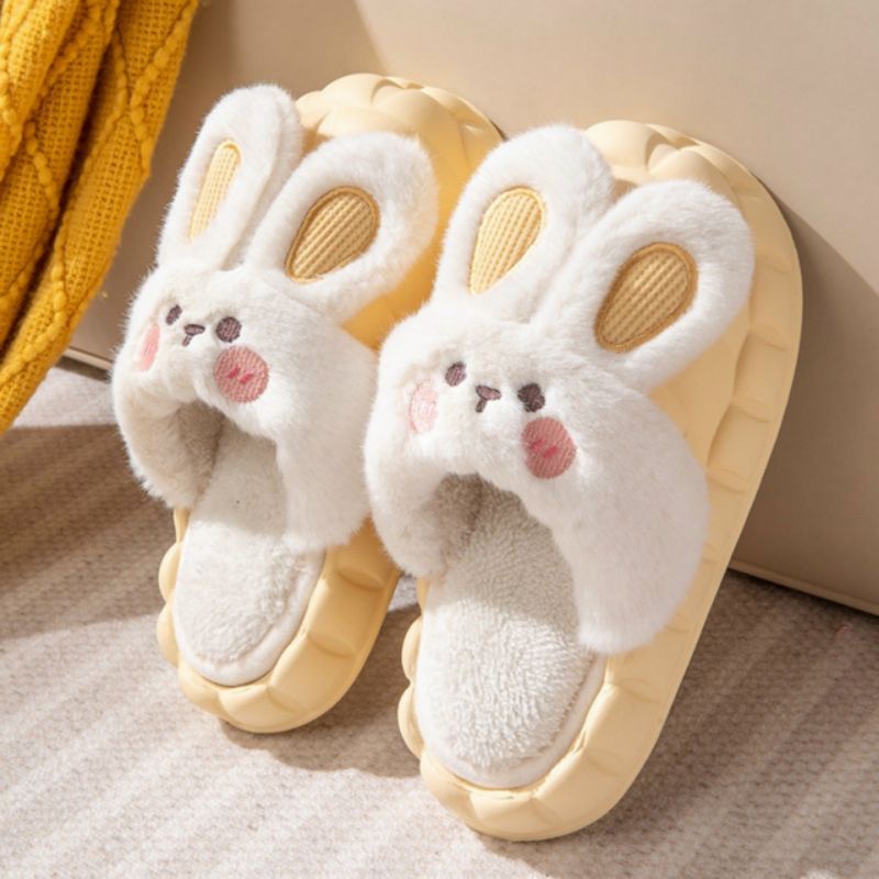 Dép Lông Thỏ Có Thể Tháo Rời Lót Loại 1 Siêu Mềm Mịn Siêu Dễ Thương Dép Trong Nhà Mùa Đông