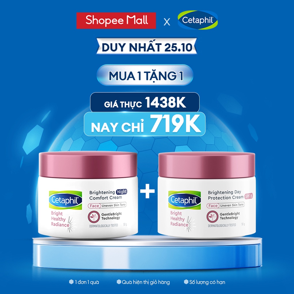 Kem dưỡng ẩm sáng da ban đêm Cetaphil Bright Healthy Radiance Brightening Night Comfort Cream 50g