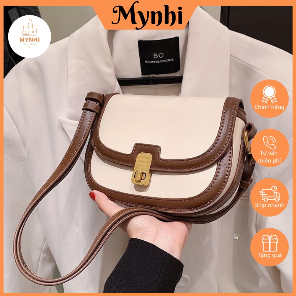 Túi xách nữ túi đeo chéo dáng bầu chất da cao cấp trơn bóng SMN425