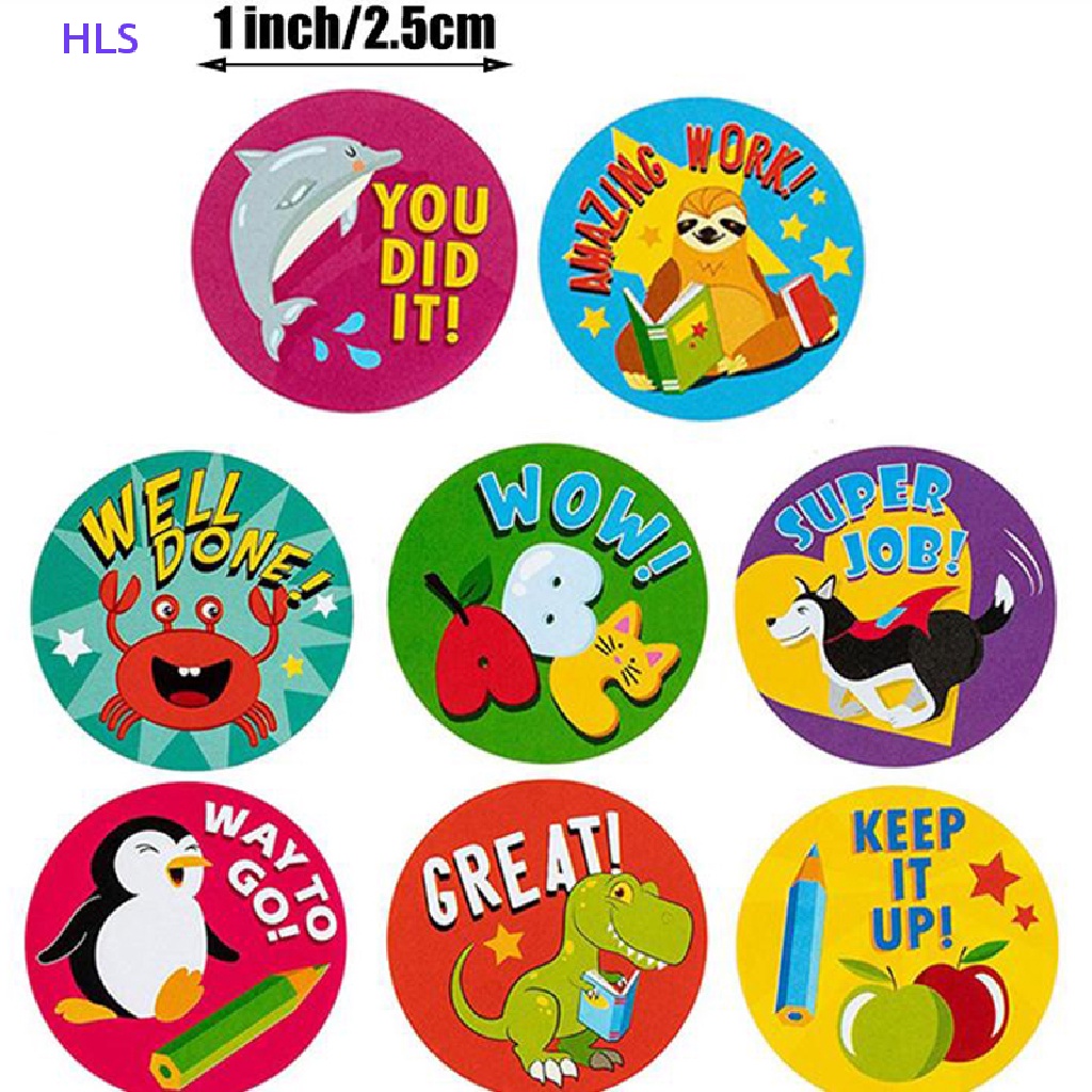 Cuộn 500 Miếng Dán Hình Động Vật Dễ Thương Dùng Làm Phần Thưởng Cho Học Sinh