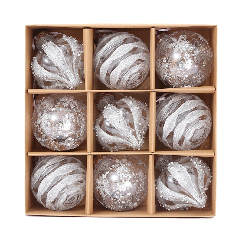 Set 9 Trái Châu Bằng Nhựa Trang Trí Giáng Sinh Năm Mới