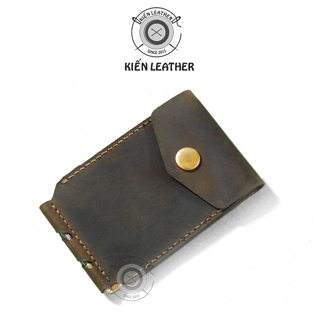 Ví nam mini, ví kẹp tiền money clip thiết kế Kiến Leather