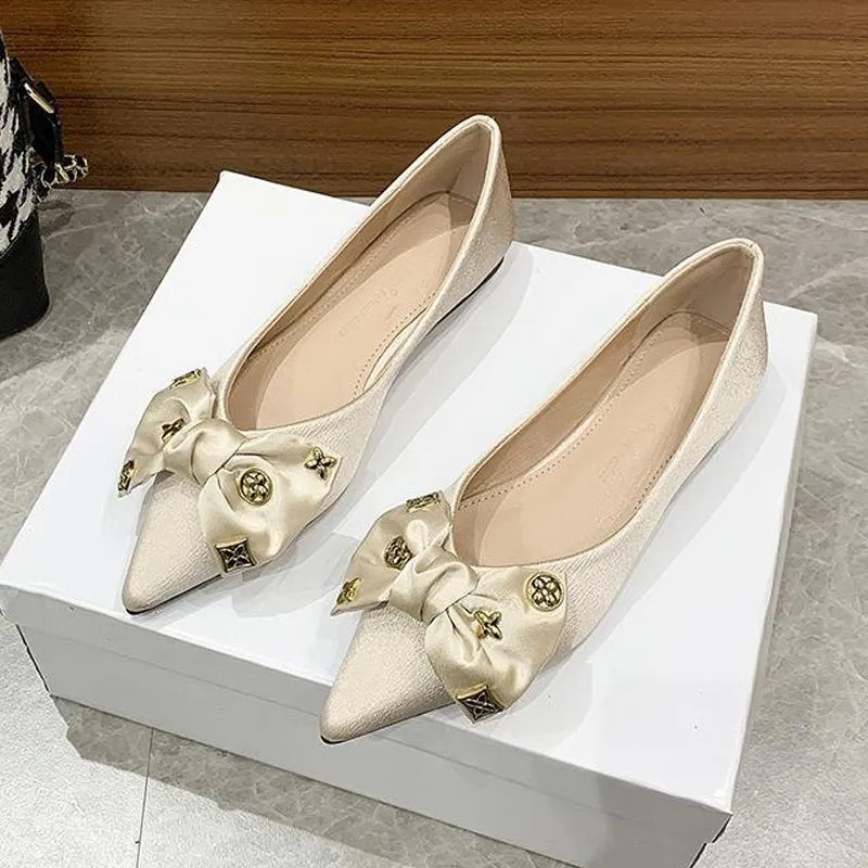 Giày Búp Bê Đế Mềm Mũi Nhọn Thời Trang Xuân Thu 2022 Dành Cho Nữ / Size 32-46