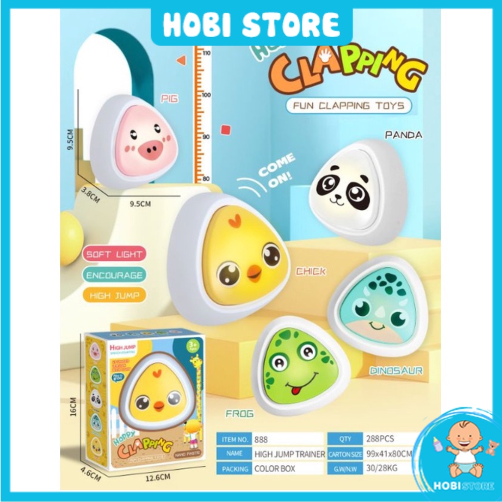 Bộ chạm nhảy tăng chiều cao ĐẾM TIẾNG ANH / TIẾNG VIỆT bộ đồ chơi máy chuông bấm đập nhảy thử thách cho bé