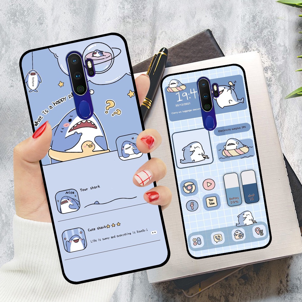 Ốp Oppo A5 2020 / A9 2020 / A11 2020 in hình nền cá mập đáng yêu giá rẻ