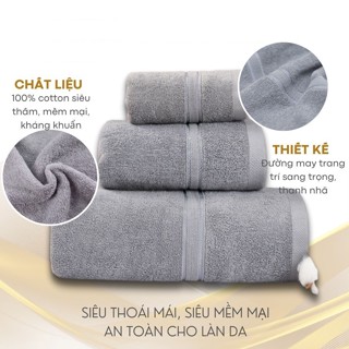  Khăn mặt gia đình 100% cotton tự nhiên mềm mại an toàn cho da 