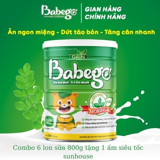 Sữa mát tăng cân, cải thiện biếng ăn, táo bón Babego 12-36 m trở lên 800g