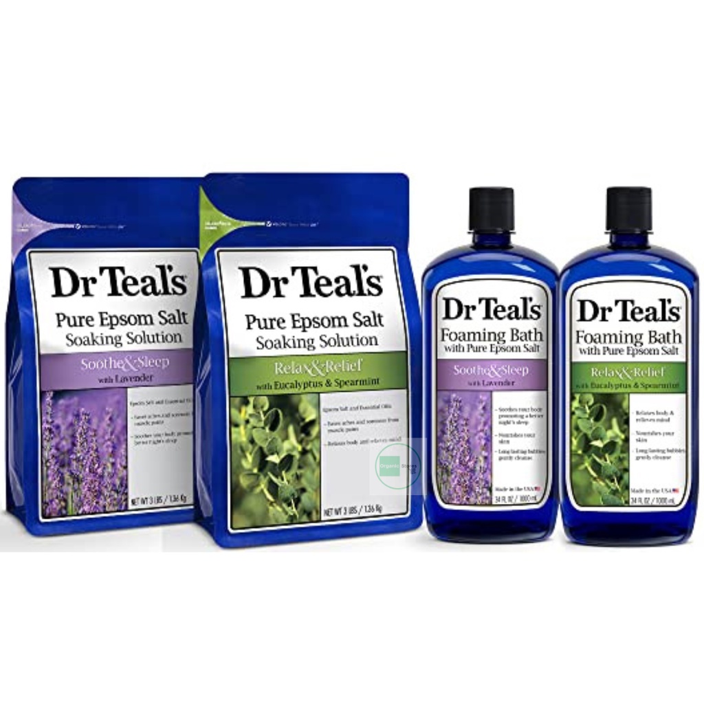 (Epsom salt) Muối tắm thư giãn hương hoa bạch đàn, bạc hà và hoa Lavender 1.36kg - Dr Teal's