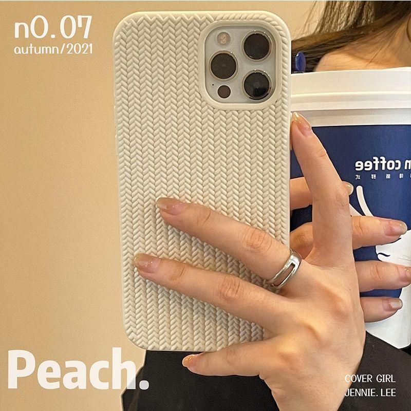 Ốp Điện Thoại Họa Tiết Dệt Chống Sốc Toàn Diện Cao Cấp Cho iPhone14 14 13 xr