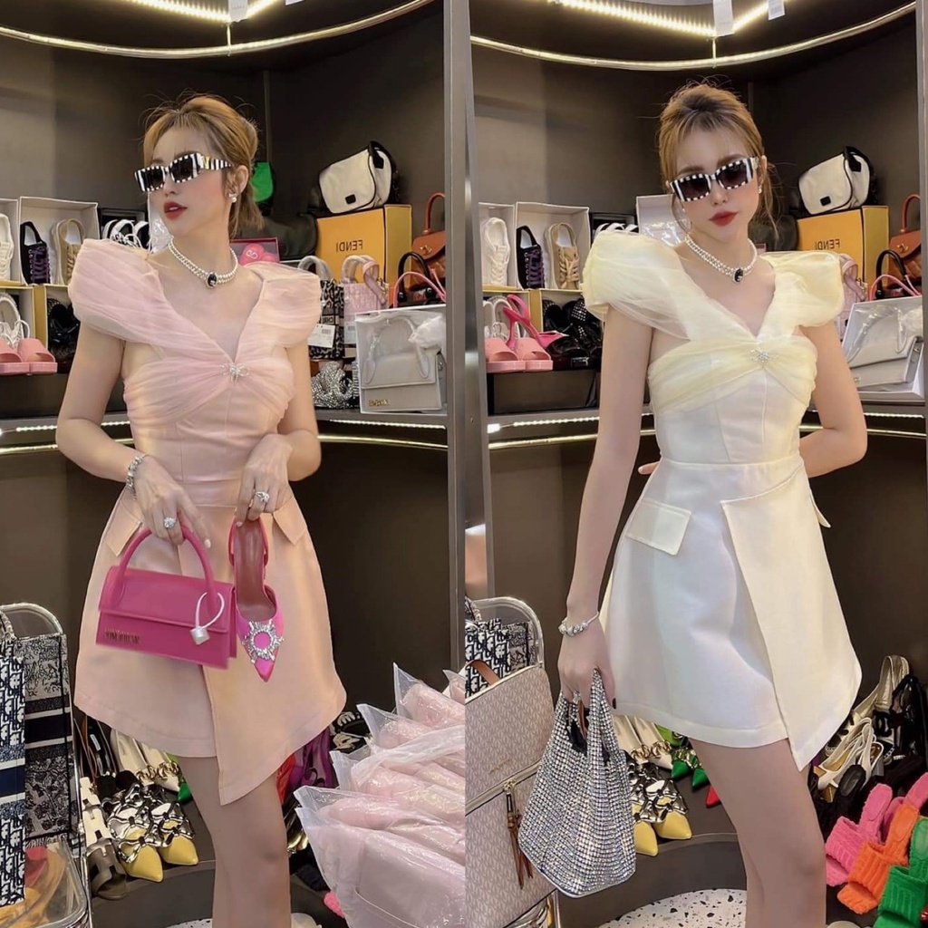 Đầm váy nữ cổ chữ V cánh dơi sang chảnh, quyến rũ dành cho các nàng đi chơi, dạo phố hoặc dự tiệc