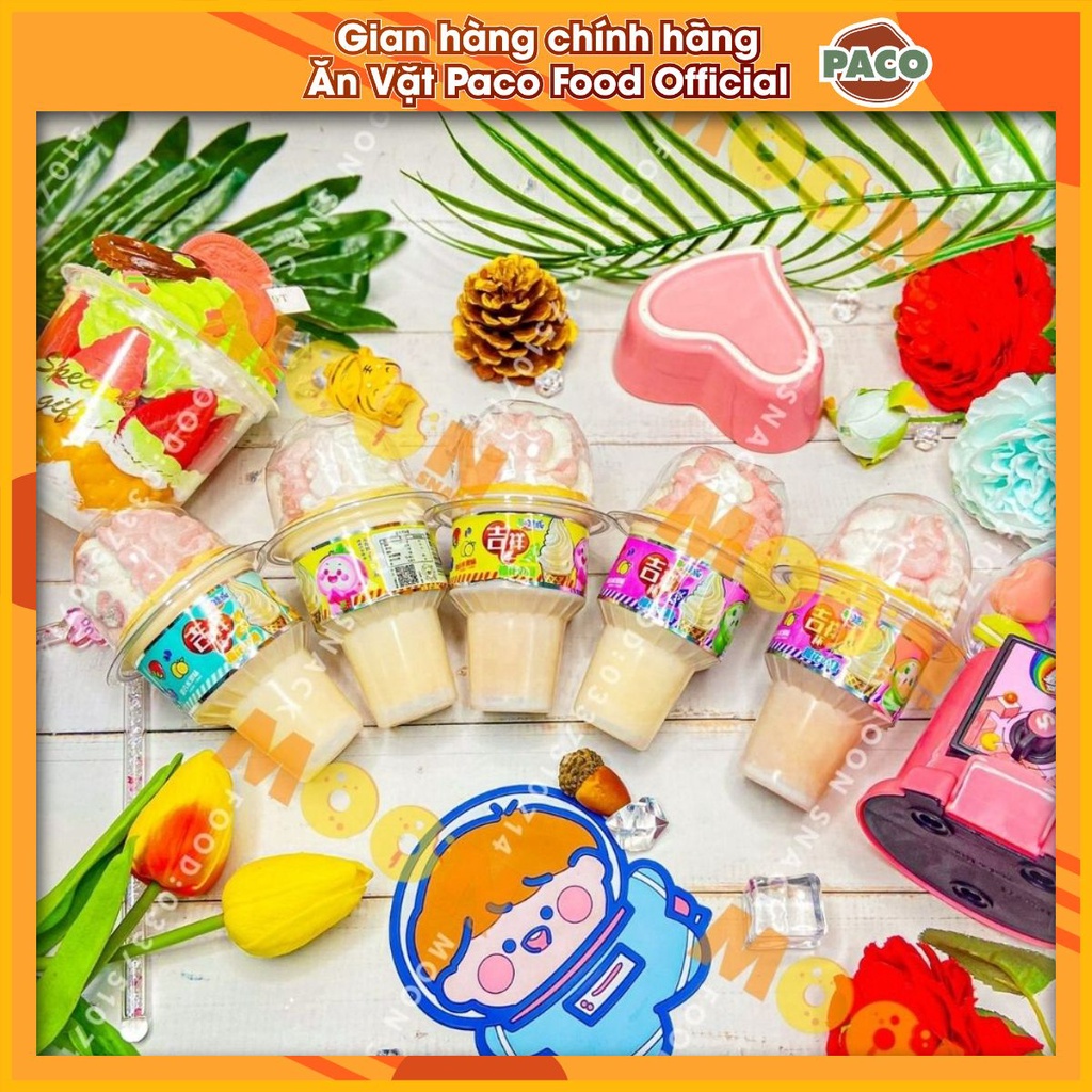 Kẹo ốc quế gòn kem siêu to bánh kẹo đồ ăn vặt Moon Snack Food
