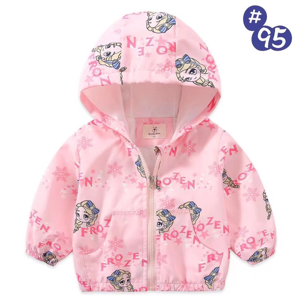 Áo khoác gió bé gái Karlomico 6-36 tháng mèo /kitty/elsa