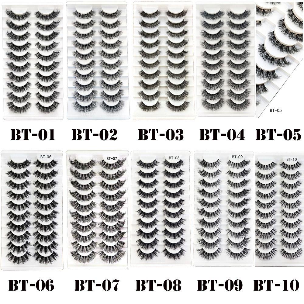 Set 10 Cặp Lông Mi Giả Trong Suốt Dài 13-25mm