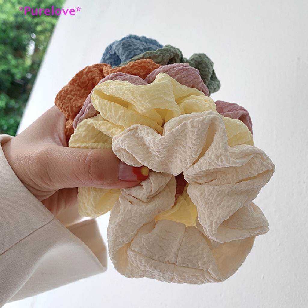 Dây Buộc Tóc Cao Su Co Giãn Màu Trơn Phong Cách Thể Thao Cho Nữ Mới