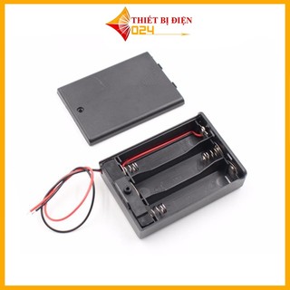 Đế Pin AA Có Nắp, Kèm Công Tắc ( Đấu Nối Tiếp )