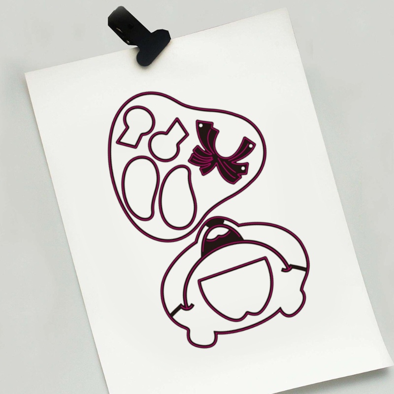 Khuôn Cắt Giấy Kim Loại Hình Động Vật Hoạt Hình Ngộ Nghĩnh