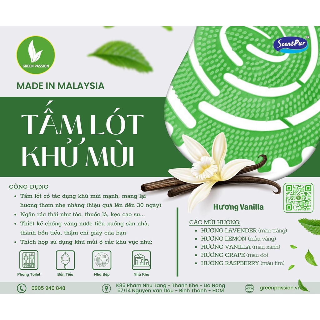 Tấm lót khử mùi đa năng ScentPur - Hương Vanilla Bouquet