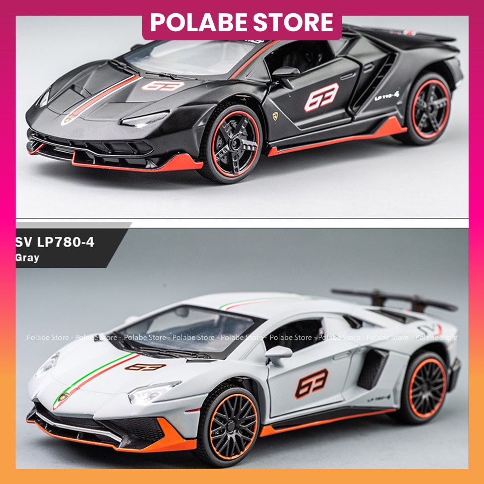 Mô hình xe kim loại Lamborghini Aventador SVJ LP780-4 ô tô tỉ lệ 1:32 hãng MINIAUTO cao cấp - Polabe Store