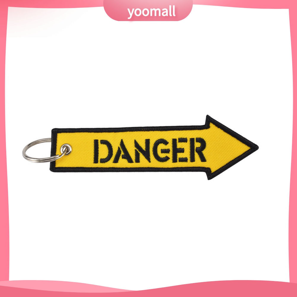(Yoomall) Móc Chìa Khóa Xe Hơi Thêu Chữ Pilot Danger Ride or Die Crew Quà Tặng