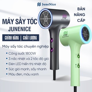 Máy sấy tóc bản cao cấp JuneNice, công suất lớn 1800W với đèn led hiện thị 2 sức gió 3 nhiệt độ