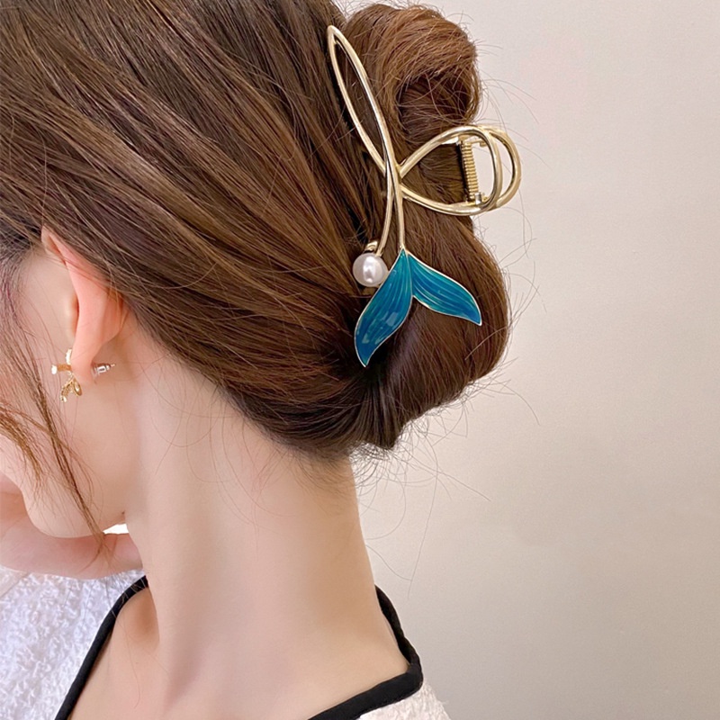 Kẹp Tóc Đính Ngọc Trai Kim Loại Thời Trang Hàn Quốc Cho Nữ