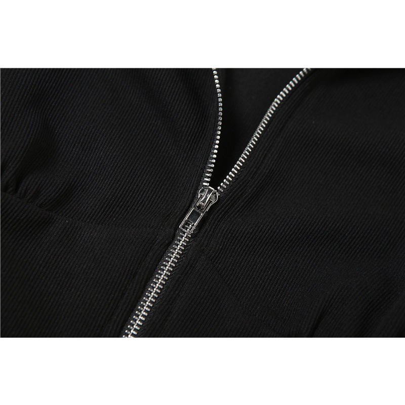 Áo Sơ Mi Cổ Bẻ DàI Tay Có KhóA KéO ThờI Trang Cho Nữ