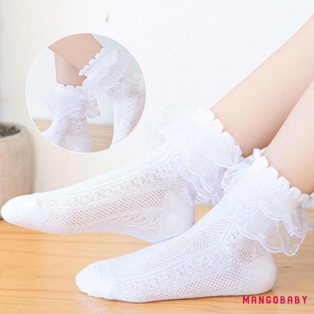 Đôi Vớ Phối Lưới Nhún Bèo Dễ Thương Dành Cho Bé Gái