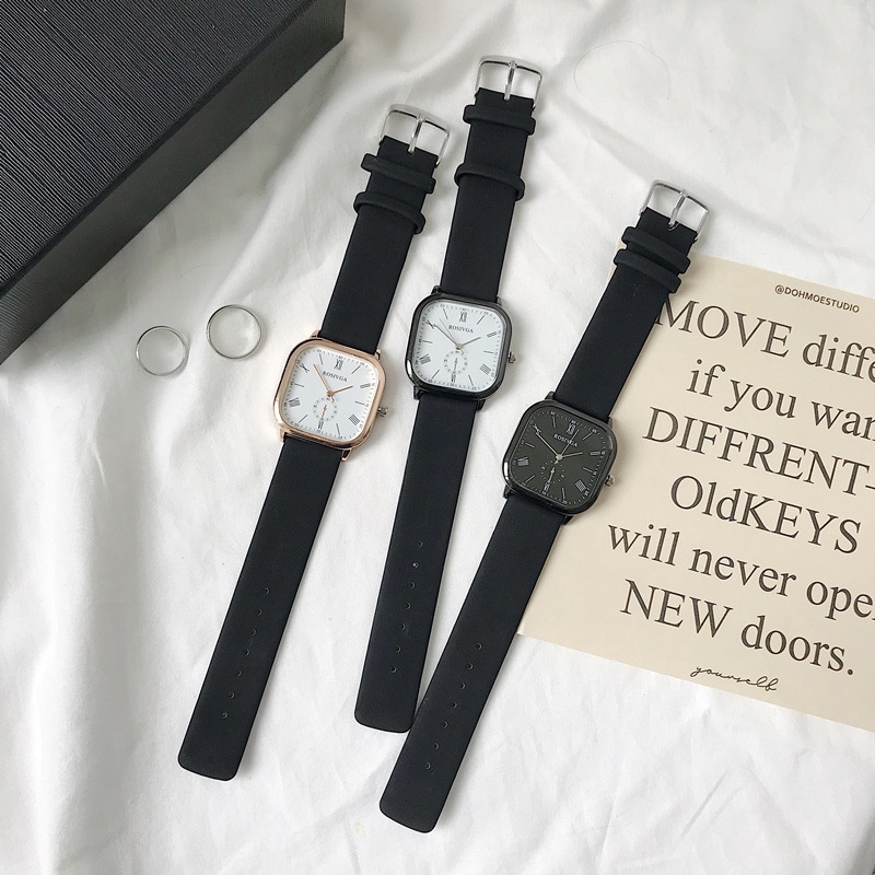 Đồng Hồ Nam Nữ unisex Chính Hãng ROSIVGA TD6 Dây Da Cao Cấp Kiểu Dáng Thời Trang Hàn Quốc Đẹp Giá Rẻ