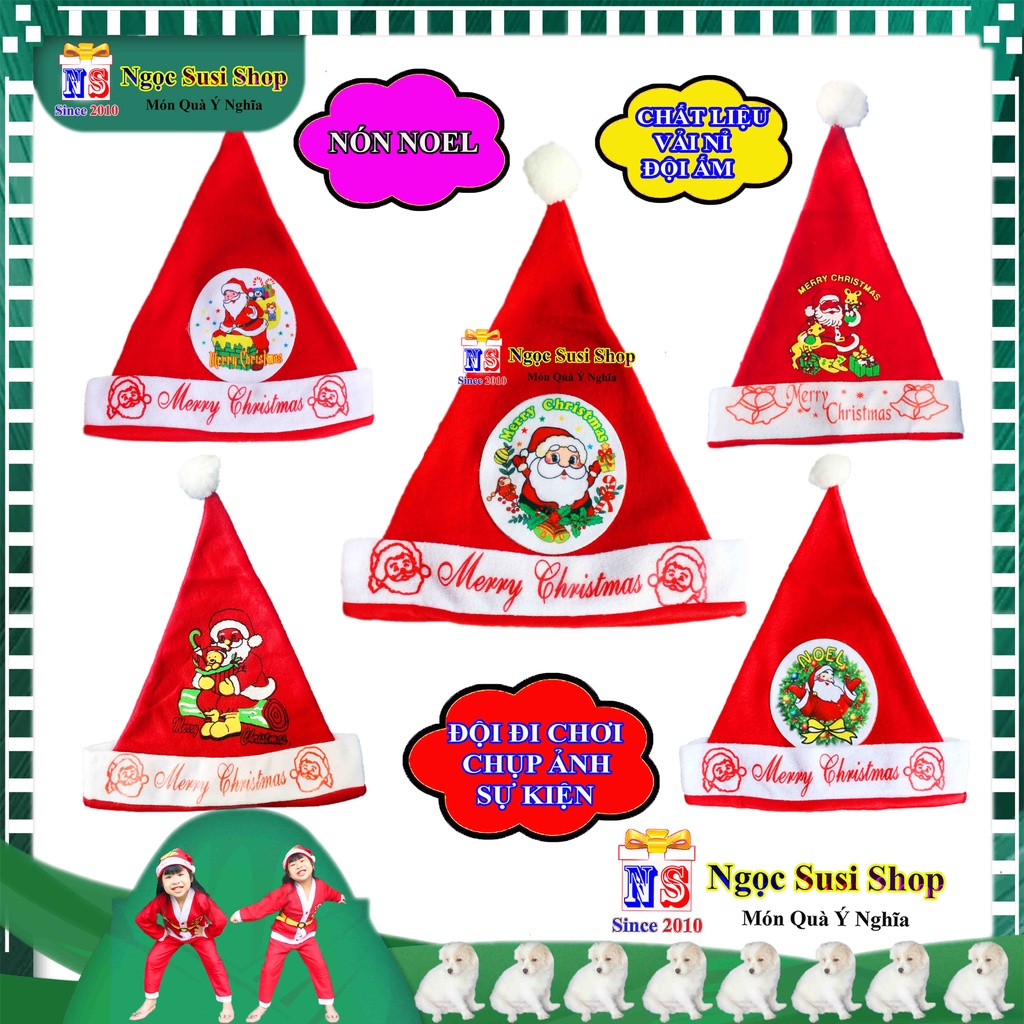 NÓN NOEL CHO BÉ MŨ NOEL CHO BÉ - VẢI NỈ PHỤ KIỆN GIÁNG SINH