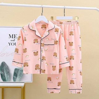 Bộ đồ ngủ 100% cotton mềm mại thoải mái thời trang xuân thu cho bé