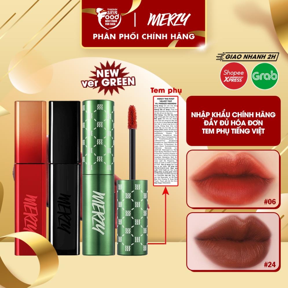 [NEW] Son kem siêu lì, siêu mịn Hàn Quốc Merzy The First Velvet Tint (V6 Green vỏ xanh, V16, V17, V25, V27) 