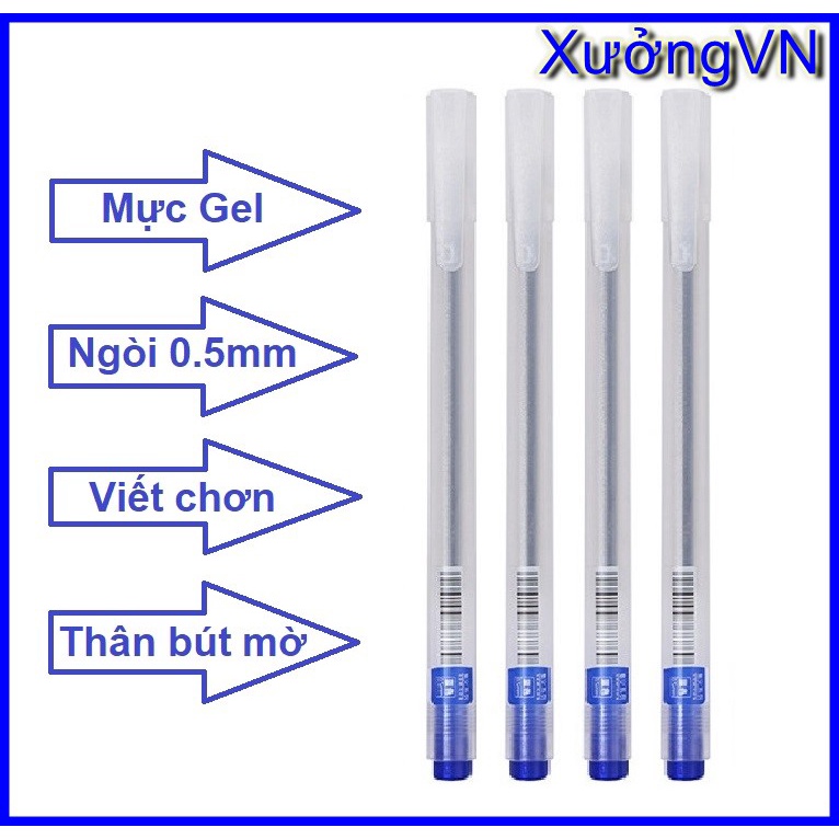 Bao giá Shopee - Bút bi mực gel văn phòng ngòi 0.5mm nét chữ đẹp viết chơn chu đều nét đủ màu xanh đen đỏ B18