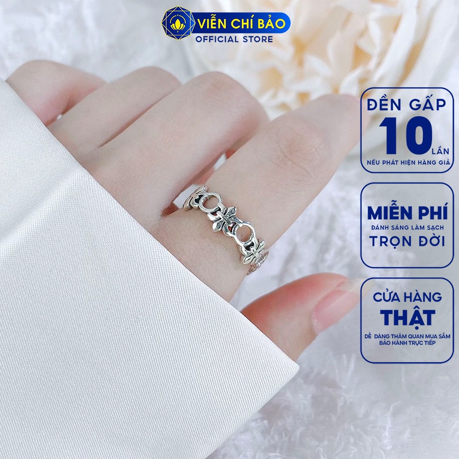 Nhẫn bac nữ hoa Iris NEW chất liệu bạc 925 thời trang phụ kiện trang sức Viễn Chí Bảo N000260