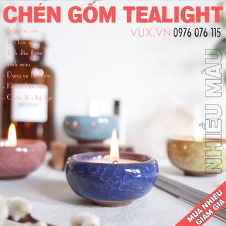 Chén cốc gốm đựng nến thơm tealight - chậu hoa gốm trồng cây - chén trà nhỏ