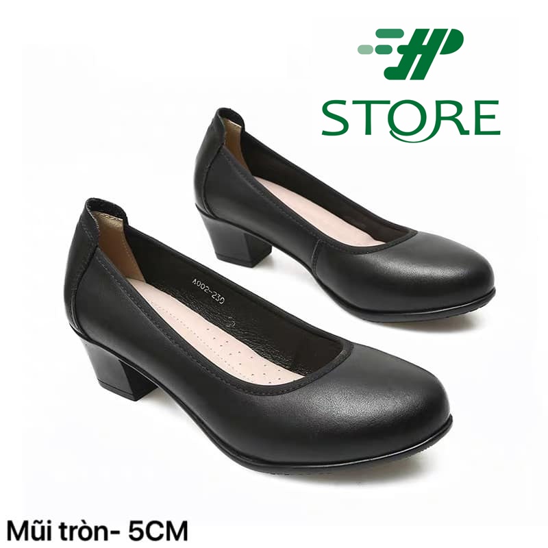 Giày Tiếp Viên Hàng Không  Nữ Công Sở Văn Phòng Mũi Tròn Gót vuông HP STORE