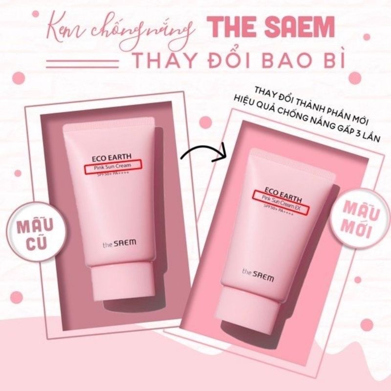 Kem chống nắng The Saem Eco Earth Power Pink EX 50ml