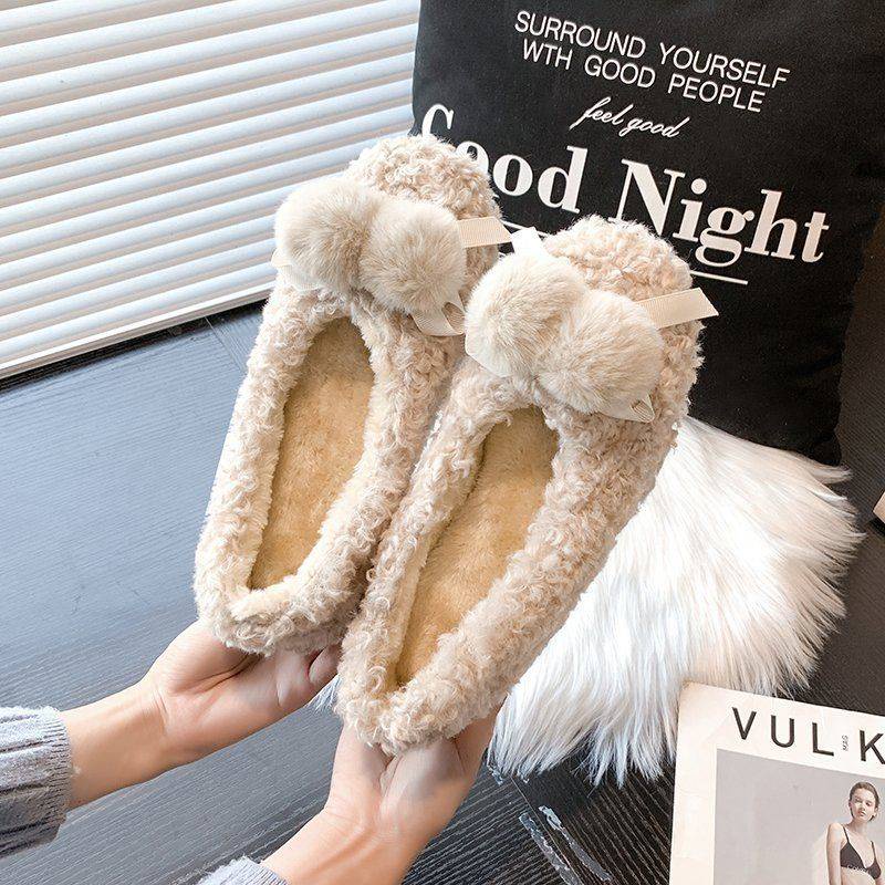 Giày Lười Lót Nhung Thời Trang Mùa Đông Cho Nữ