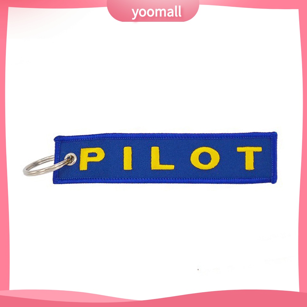 (Yoomall) Móc Chìa Khóa Xe Hơi Thêu Chữ Pilot Danger Ride or Die Crew Quà Tặng