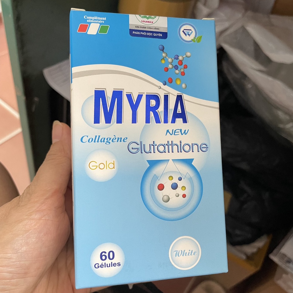 Viên Uống Trắng Da MYRIA - Viên Uống Glutathione 1000mg, Collagen, Vitamin C Nhập Khẩu Pháp (Lọ 60v)