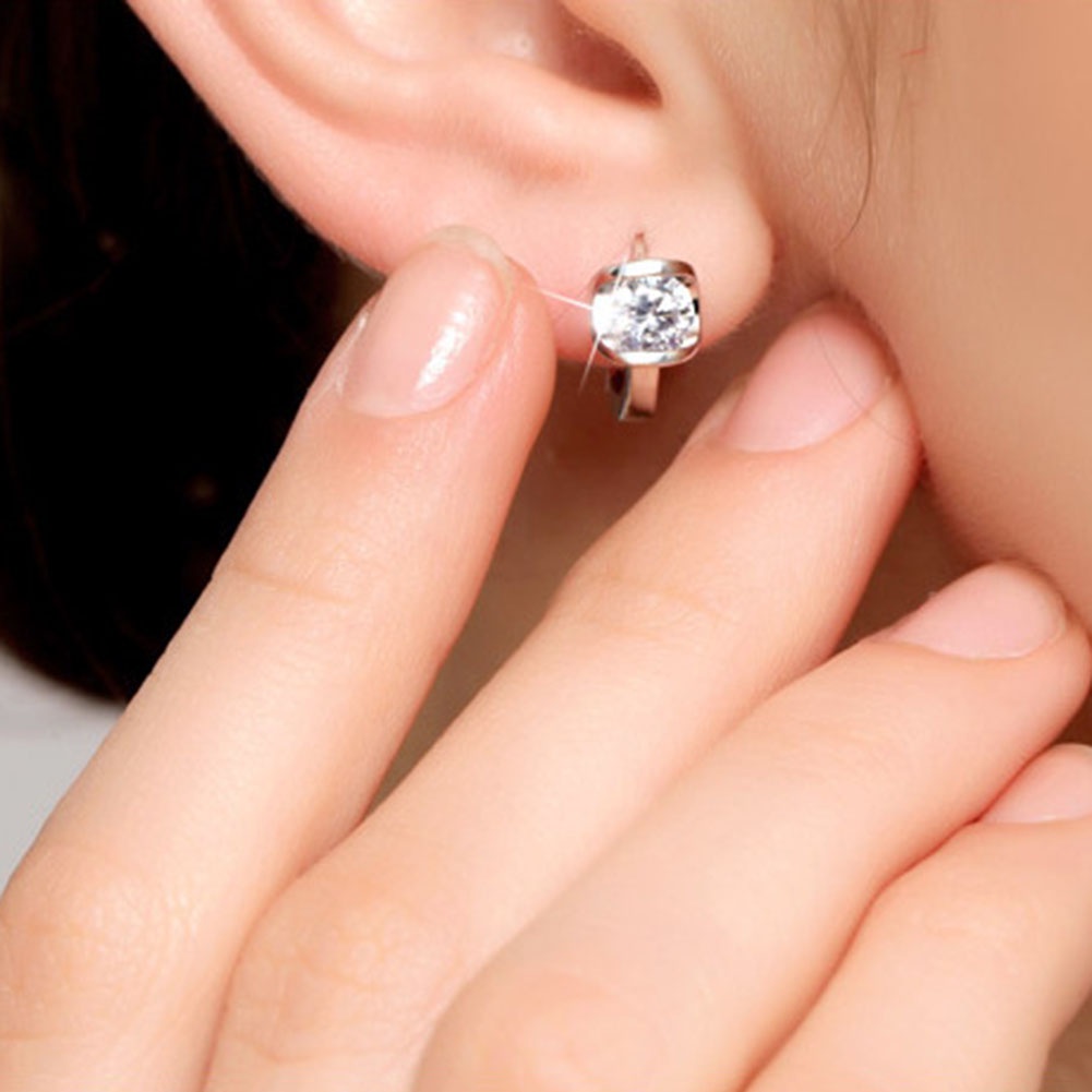 Bông Tai Tròn Đính Đá Thời Trang Dành Cho Nữ