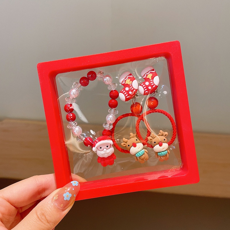 Bộ Phụ Kiện Trang Trí Tóc Gồm Kẹp Tóc / Vòng cổ / Vòng Tay Xinh Xắn Cho Bé Gái